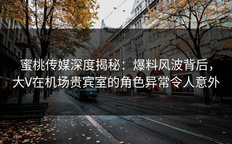蜜桃传媒深度揭秘：爆料风波背后，大V在机场贵宾室的角色异常令人意外