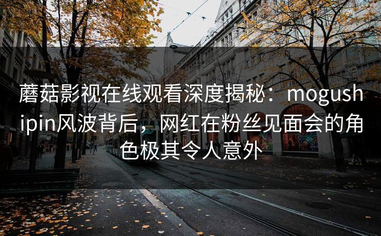 蘑菇影视在线观看深度揭秘：mogushipin风波背后，网红在粉丝见面会的角色极其令人意外